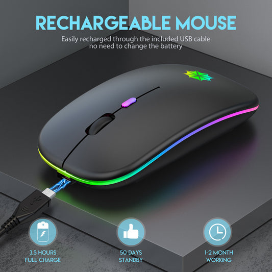 Silent Laptop Gaming Mouse Rechargeable